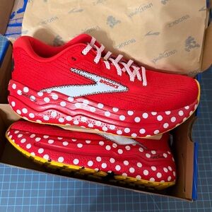Women’s Brooks Ghost Max 2 Disney Minnie Red and White Run Disney Shoes 8.5
